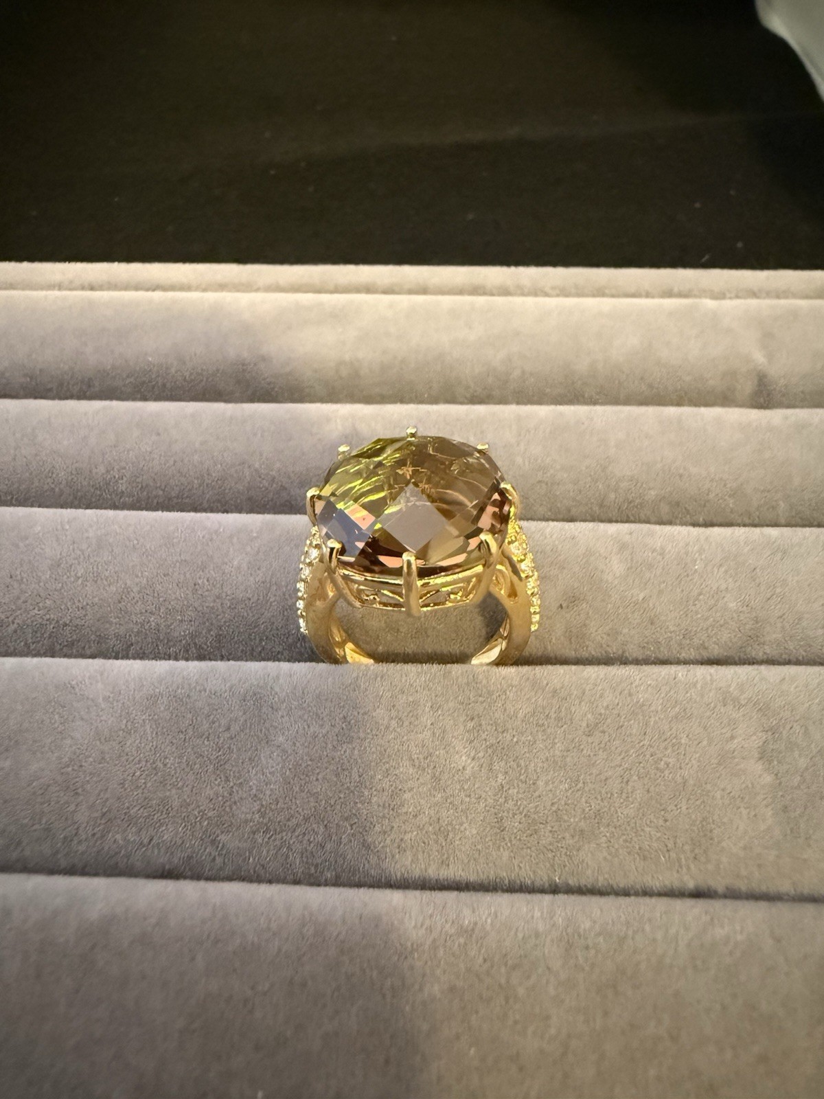 EvertrueAutumn Alexis Art Deco Ring In Platinum Over Sterling Silver Size 6