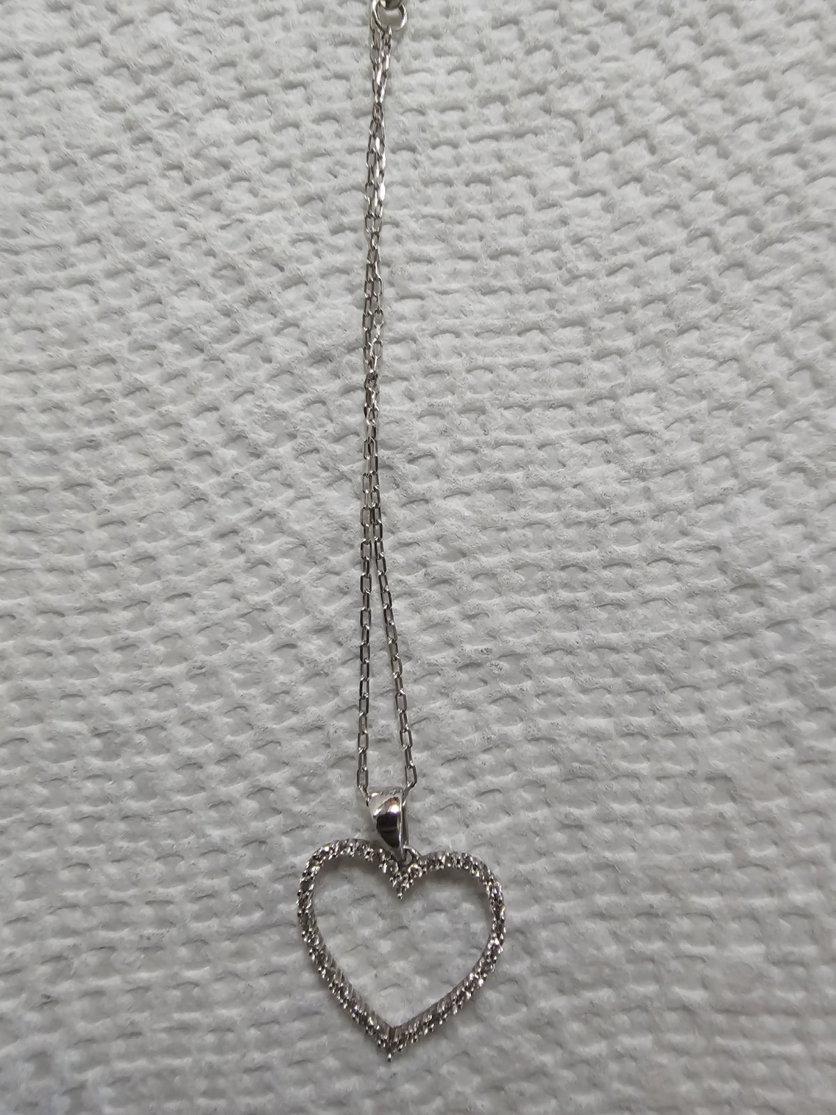 Sterling Silver and Diamond Heart Necklace