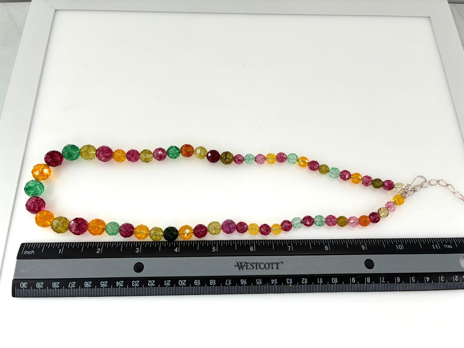 Jay King DTR Multicolored Gemstone Graduated Bead Necklace Translucent Rainbow