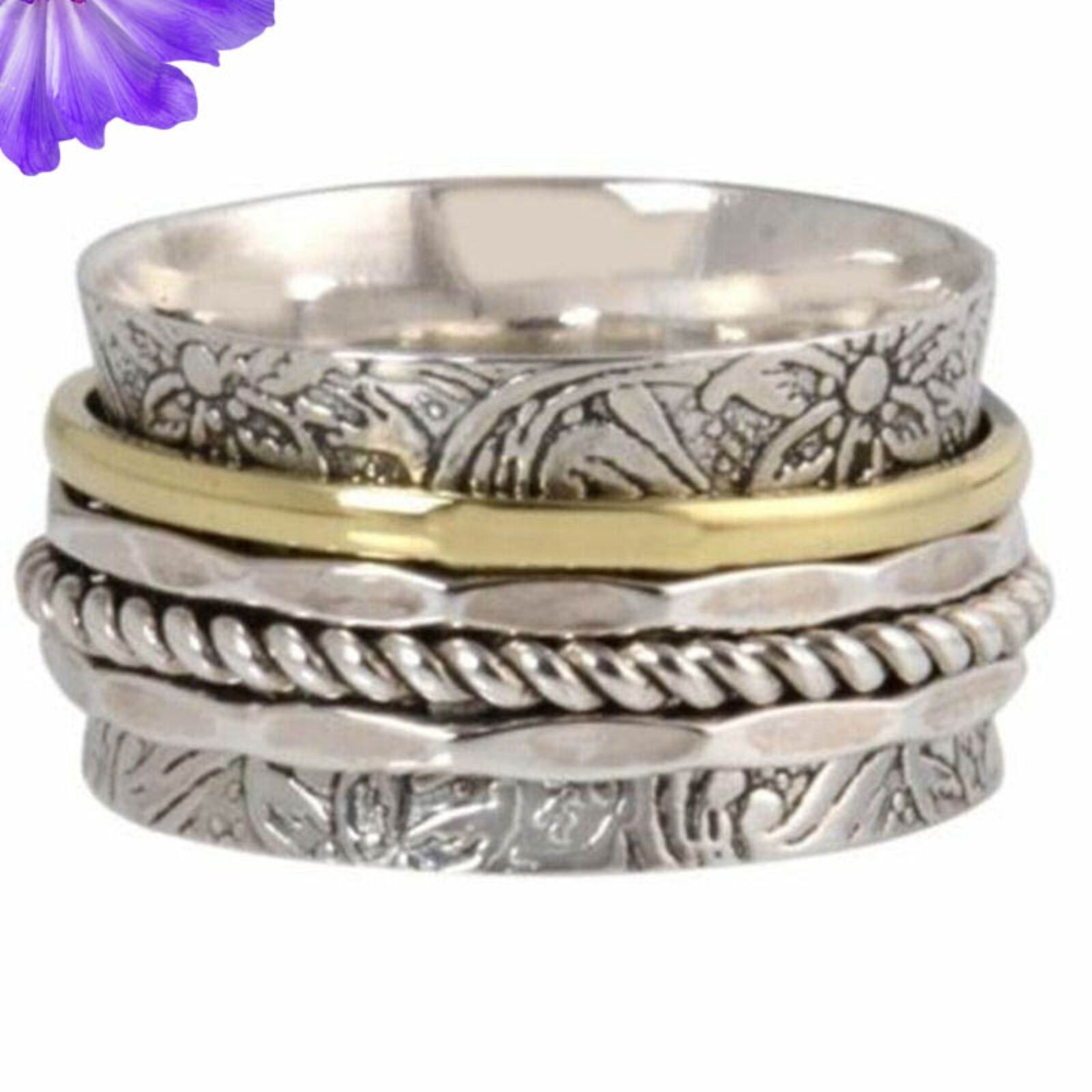 Handmade Spinner Ring 925 Sterling Silver Beautiful Spinner Ring For Gift