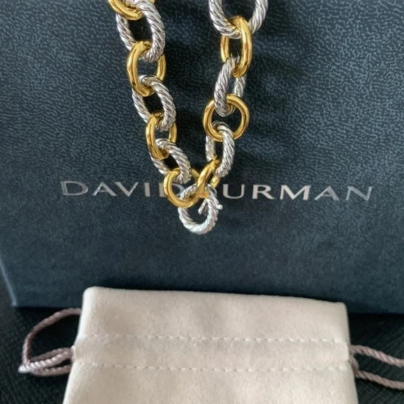 David Yurman two-tone Oval 12MM Cable Link Bracelet
