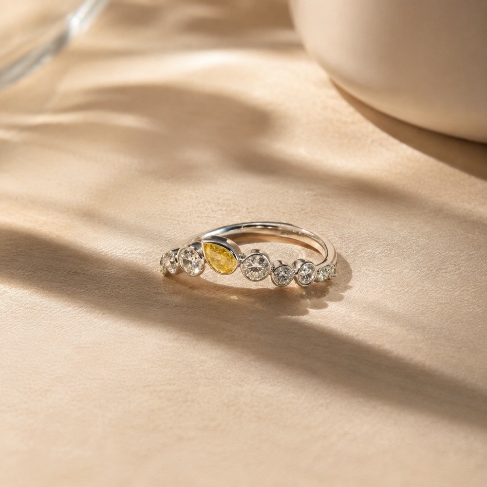 0.58CT Lab Grown Diamond 14k Solid Gold Engagement Ring, Gift for Her