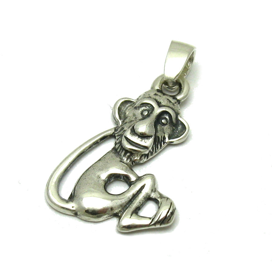 Extravagant Sterling Silver Pendant Monkey Stamped Solid 925 Nickel Free Empress