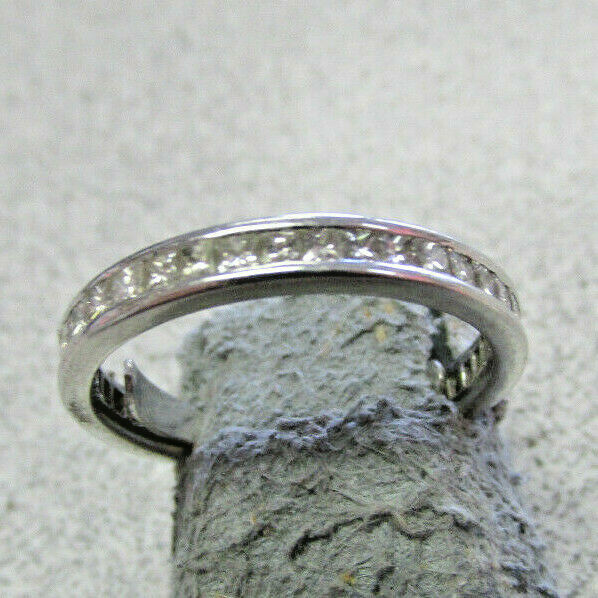 Estate 2.00 ctw Princess Cut Diamond Eternity Ring Size 6 or 5.5 with Sizer Bar