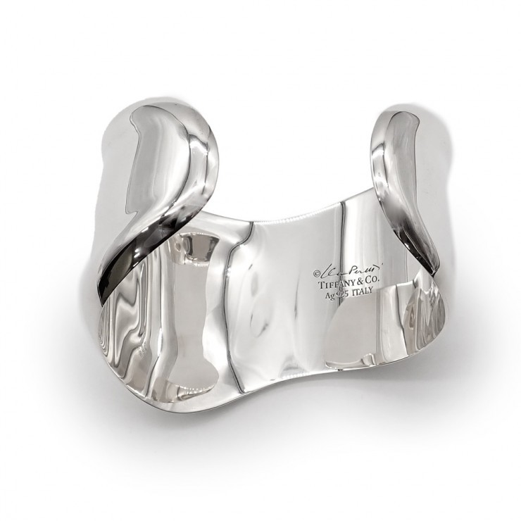 Tiffany & Co. Elsa Peretti Bone Cuff Bracelet Small Left Hand Silver 925