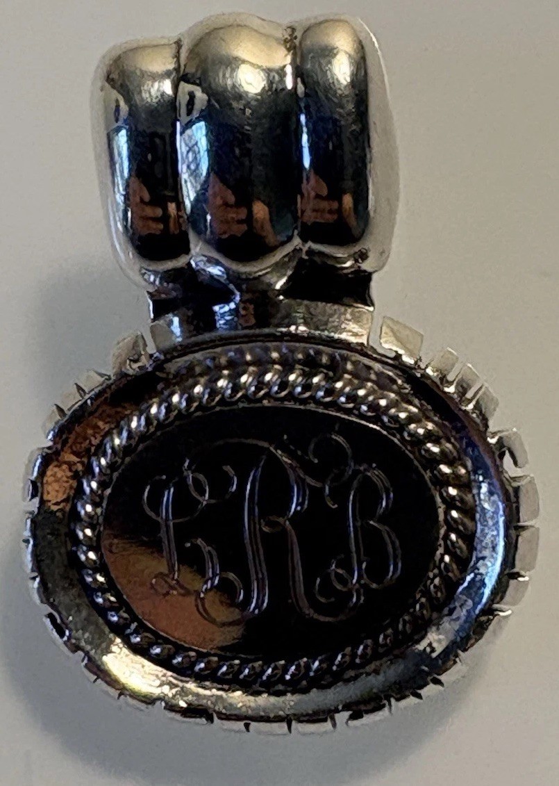 925 Silver Necklace Pendant With Monogram Engraved LRB 10.3gr.