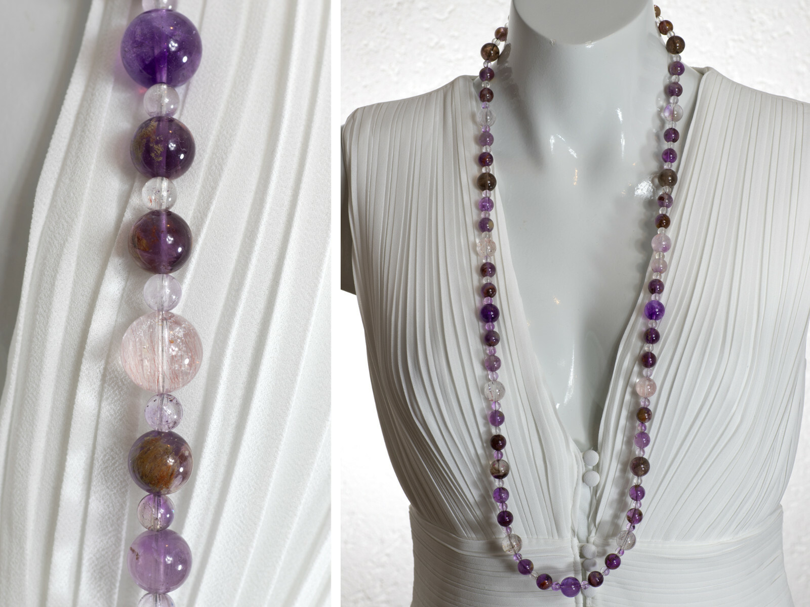 Super Seven Melody Stone Long Necklace S925 sterling silver women men unisex