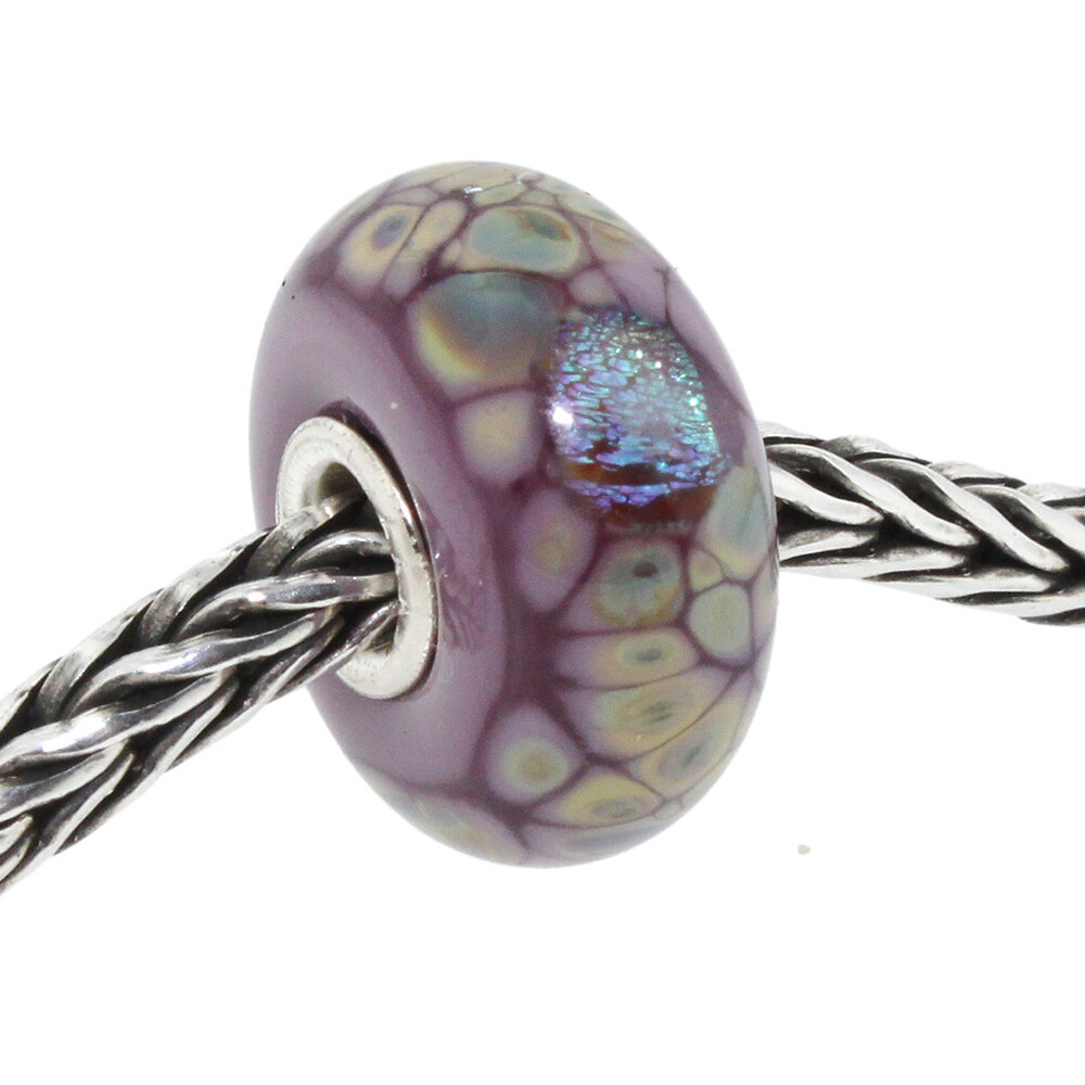 Authentic Trollbeads Glass 62019 Purple Flower Mosaic :1