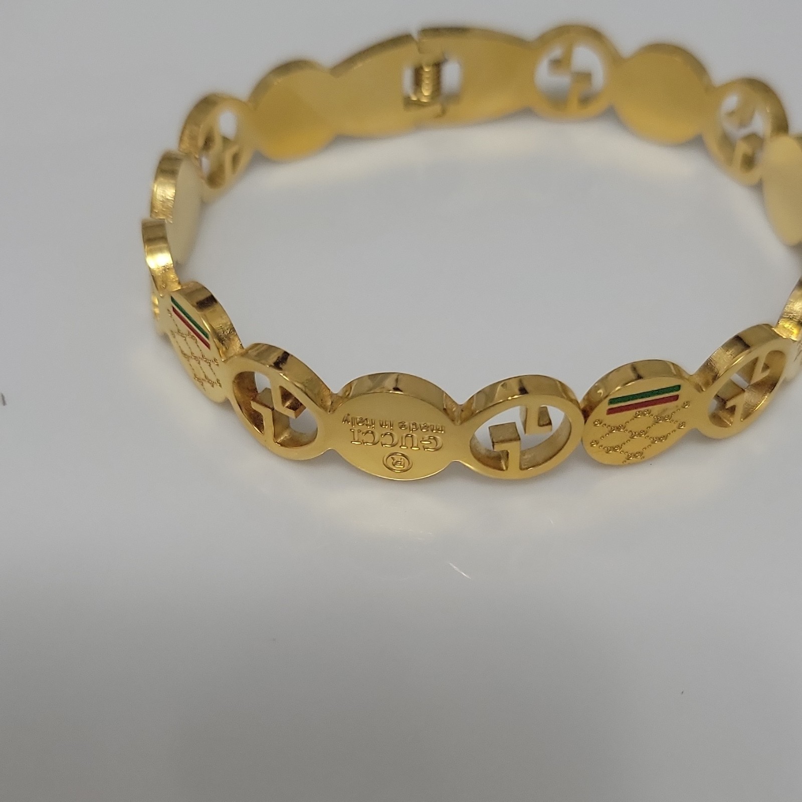 Solid Yellow Gold Vintage Bamboo Bangle Bracelet