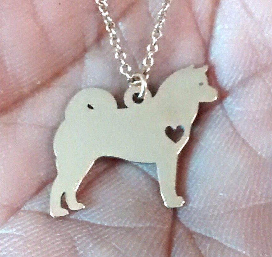 Akita Necklace – Sterling Silver Jewelry – Gold – Rose Gold – Engrave