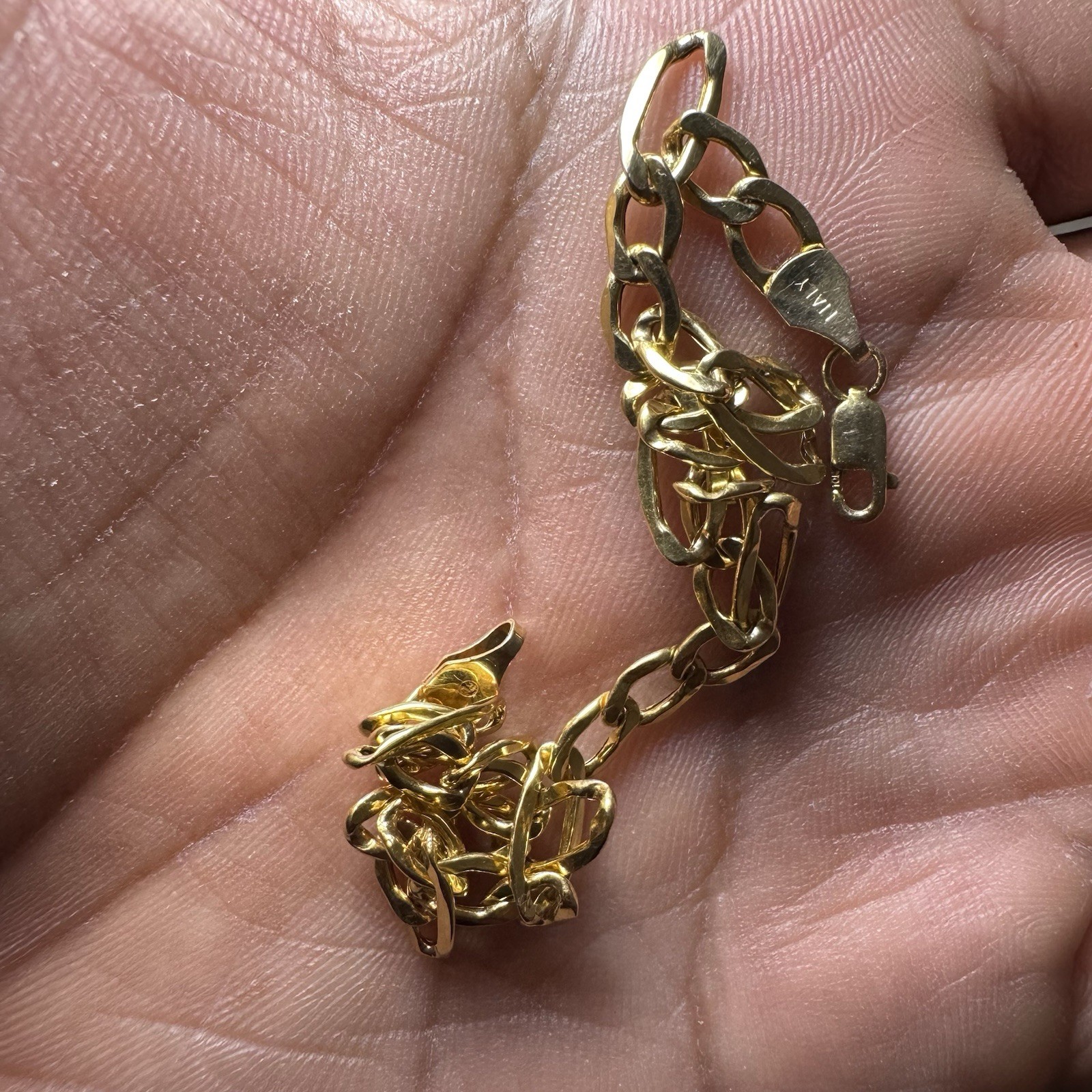 10K Yellow Gold Figaro Link Bracelet 8 Inches 2.28 Grams