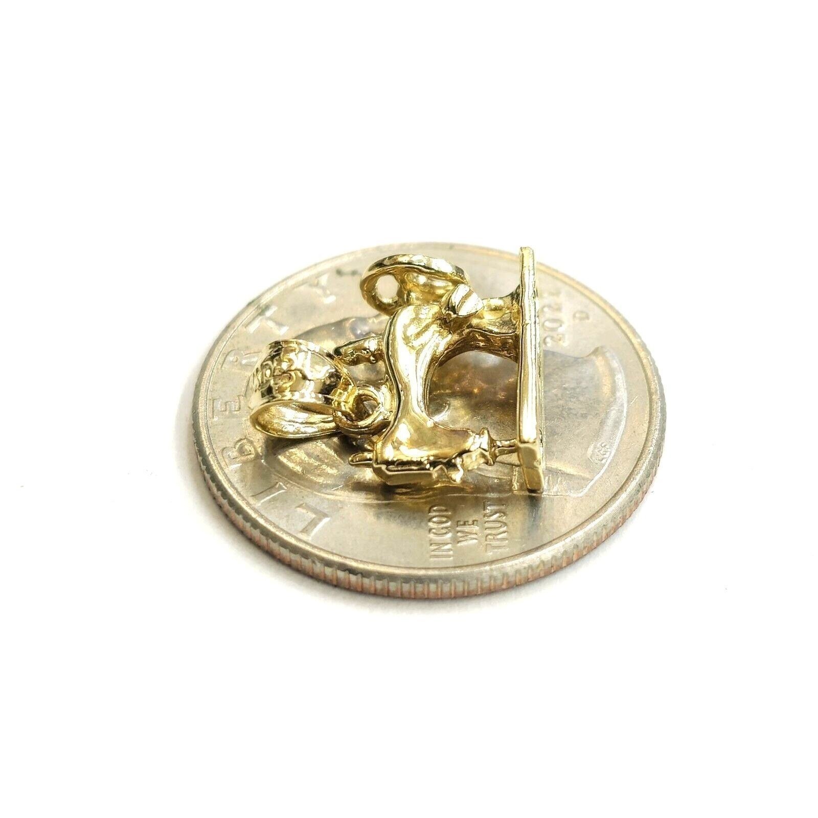 New 14k yellow Gold solid 3D Sewing Machine Pendant Taylor Tool fine jewelry 2g
