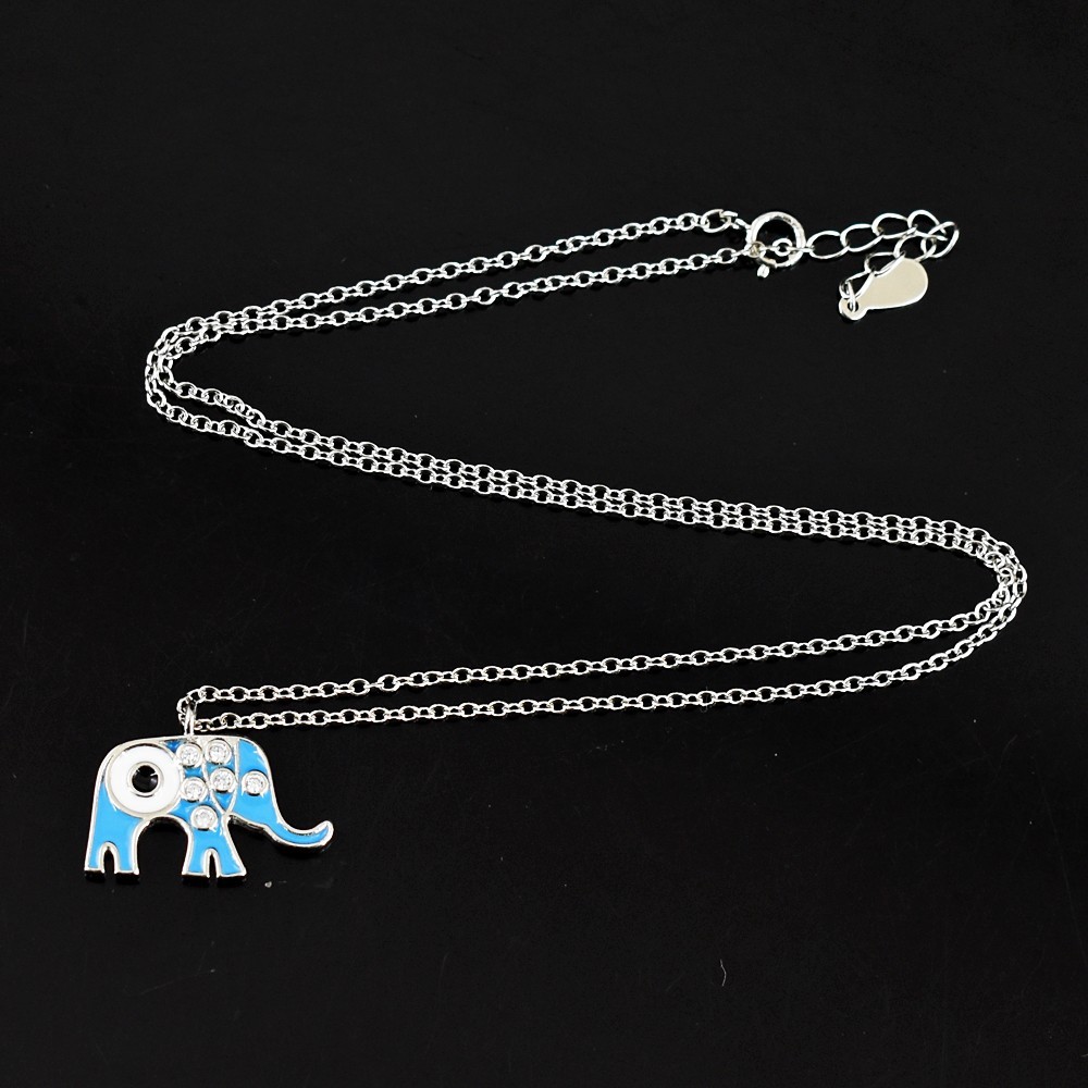 3.00Grams .925 Sterling Silver Printed Enamel Pendant With Best Necklace 48 S654