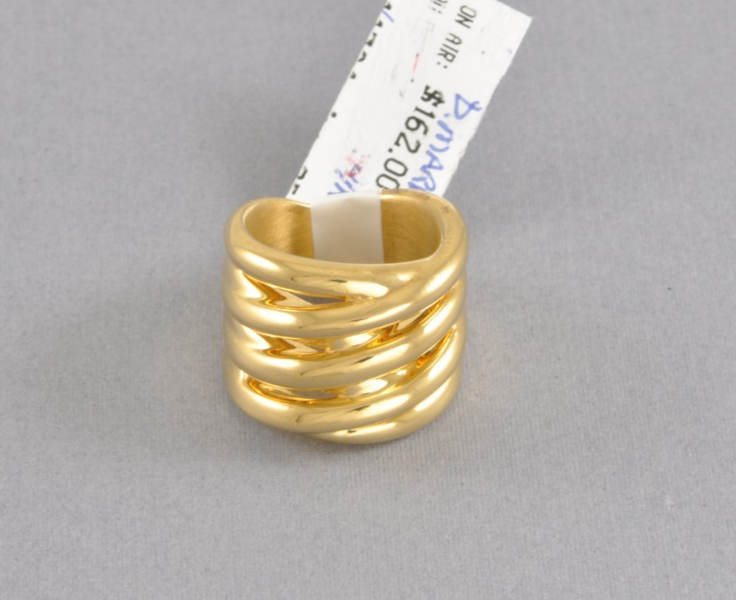 David Markstein 14K Gold Over Resin Bold Highway Ring – Yellow