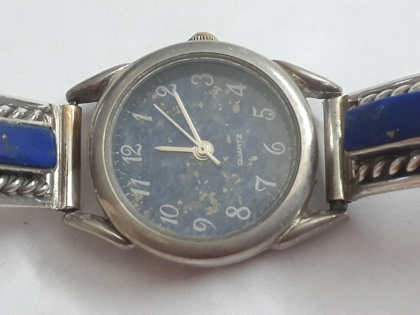 B. Johnson sterling silver 925 Blue Lapis Opal Inlay Watch Cinnabarr