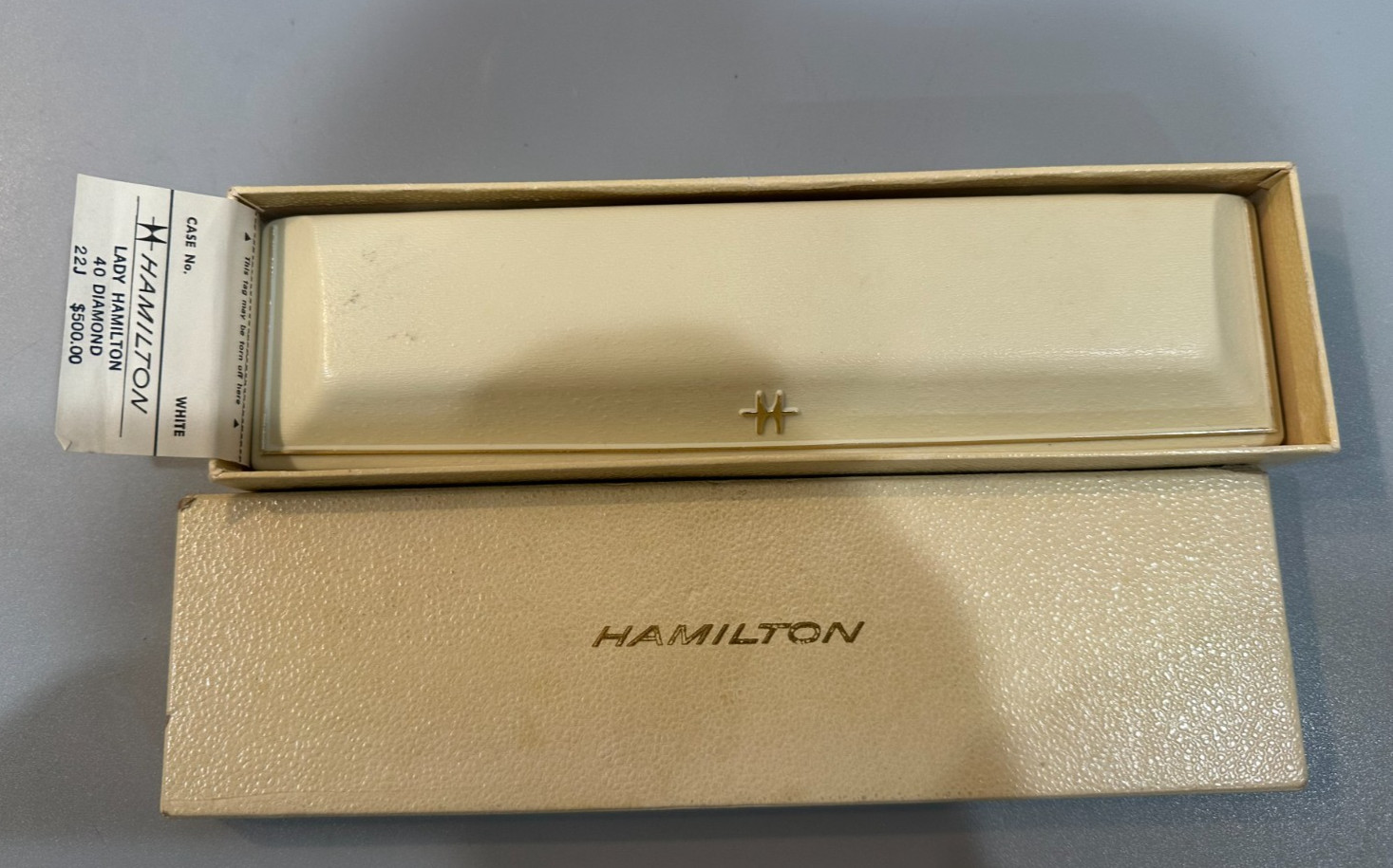 14k Solid Gold Ladies Diamond Double Tennis Bracelet Hamilton Wristwatch 26.3gr