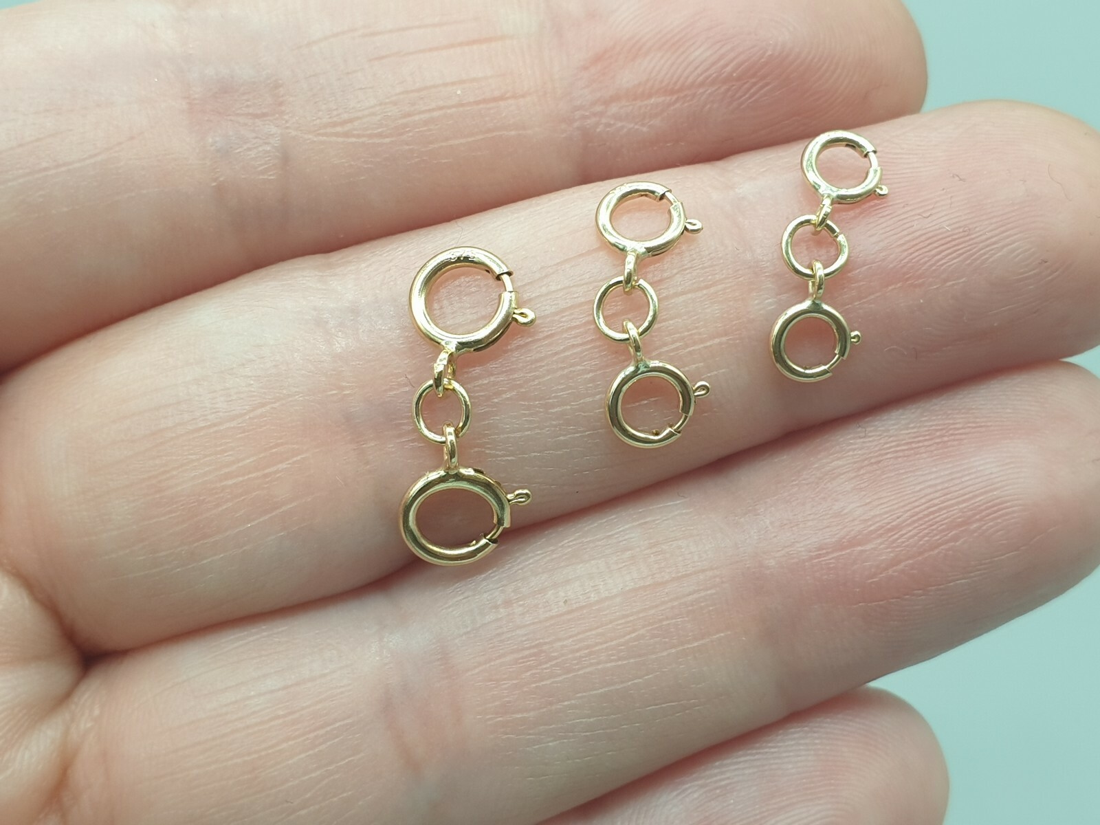 9ct Gold Clasp Connector 9K Solid Yellow Gold 2 Bolt Spring Ring Replacement 1pc