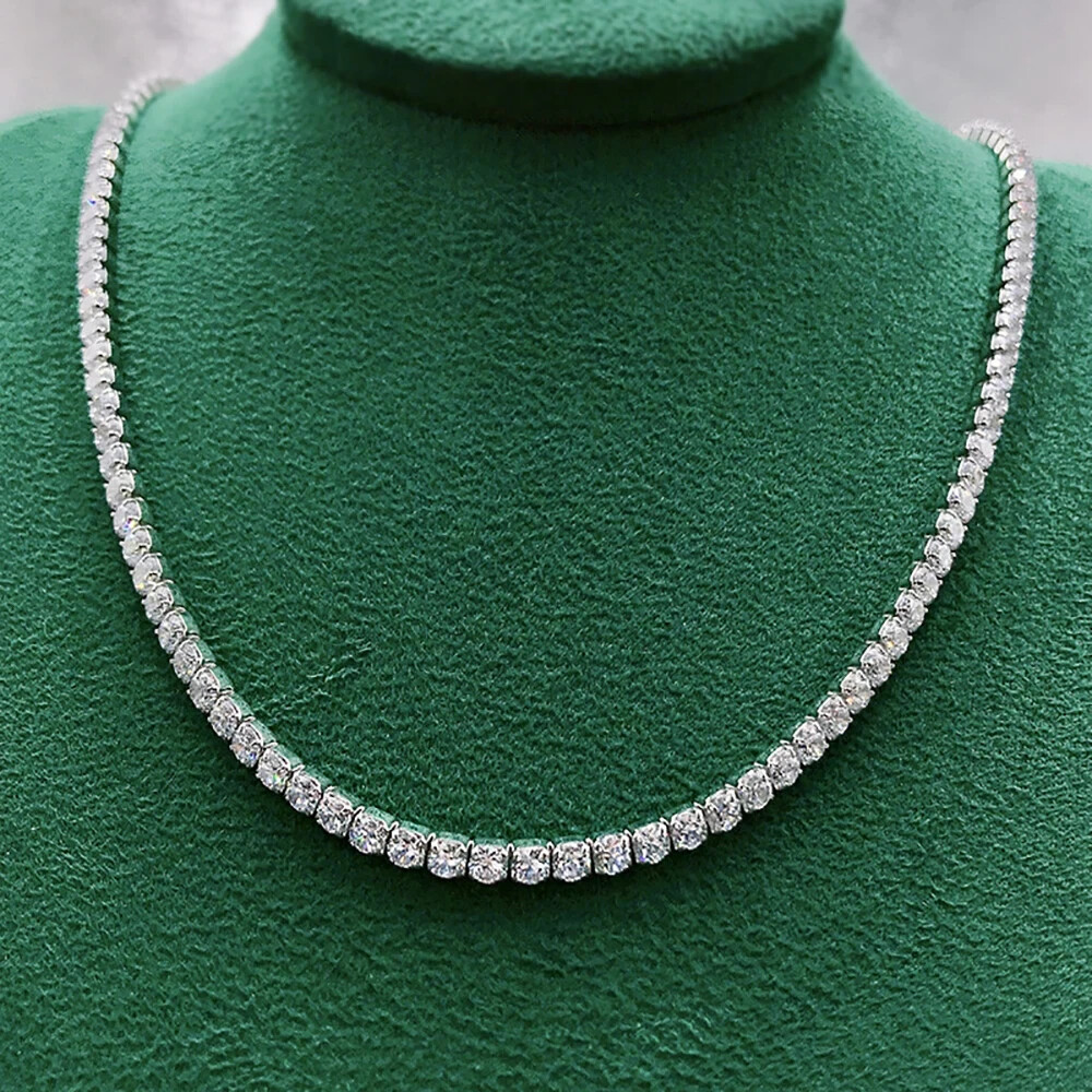 20CT Round Cut Lab Created Diamond Women’s Tennis Necklace 14k White Gold Plated