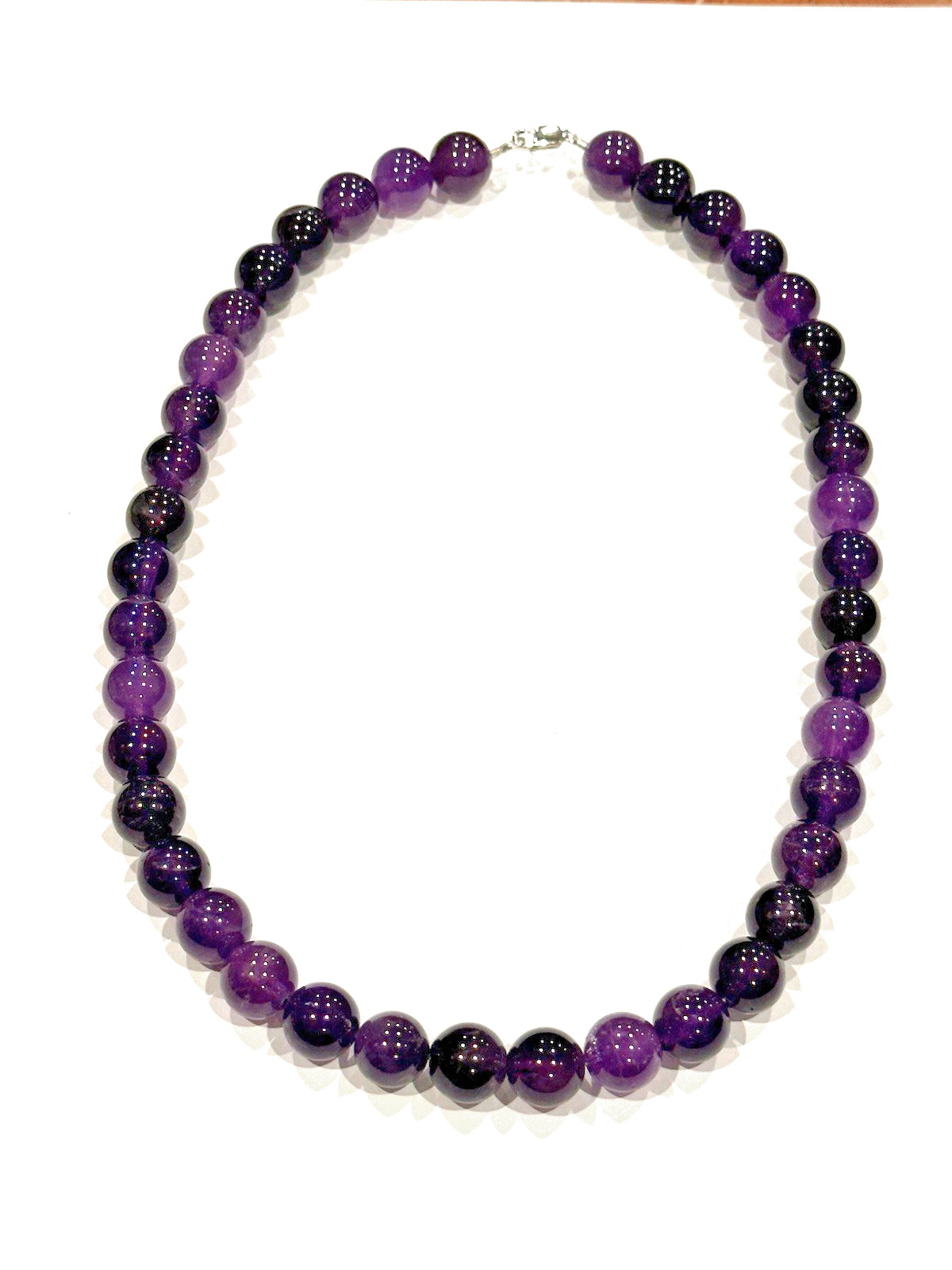 FP CHINA Sterling Silver 925 PURPLE AMETHYST SUGILITE 20″ BEADED Necklace EUC