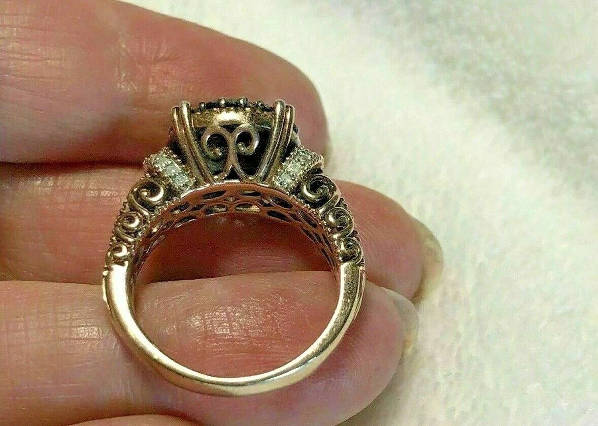 2Ct Lab Created Black Diamond Cluster Women’s Engagement Ring 14K Rose Gold Fn