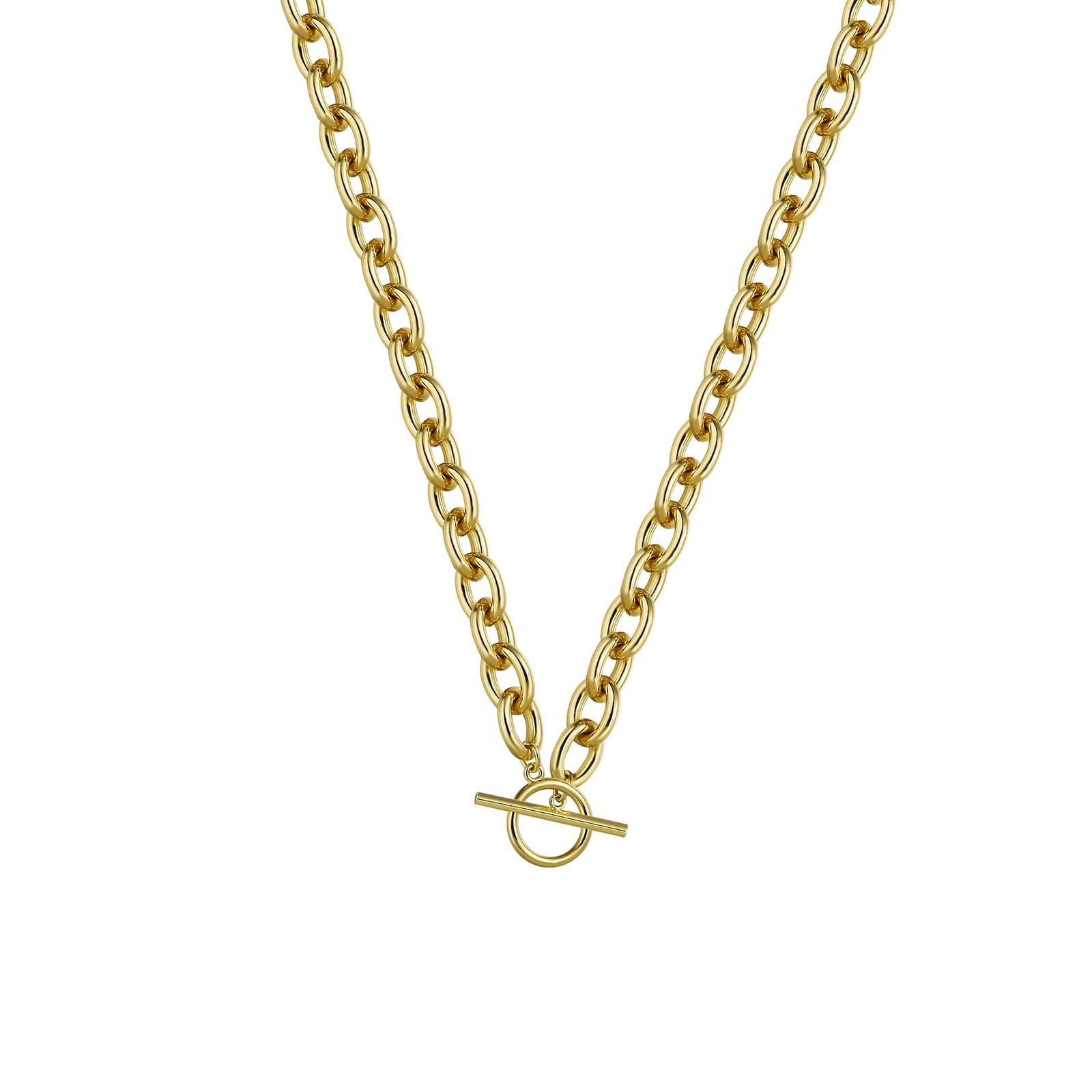 Chunky Toggle Clasp Necklace for women, 18K Gold Plated Necklace Dainty Gold Tog