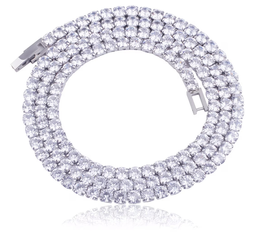 High-quality VVS1 Moissanite Tennis Necklace S925 Plated Moissanite 4mm