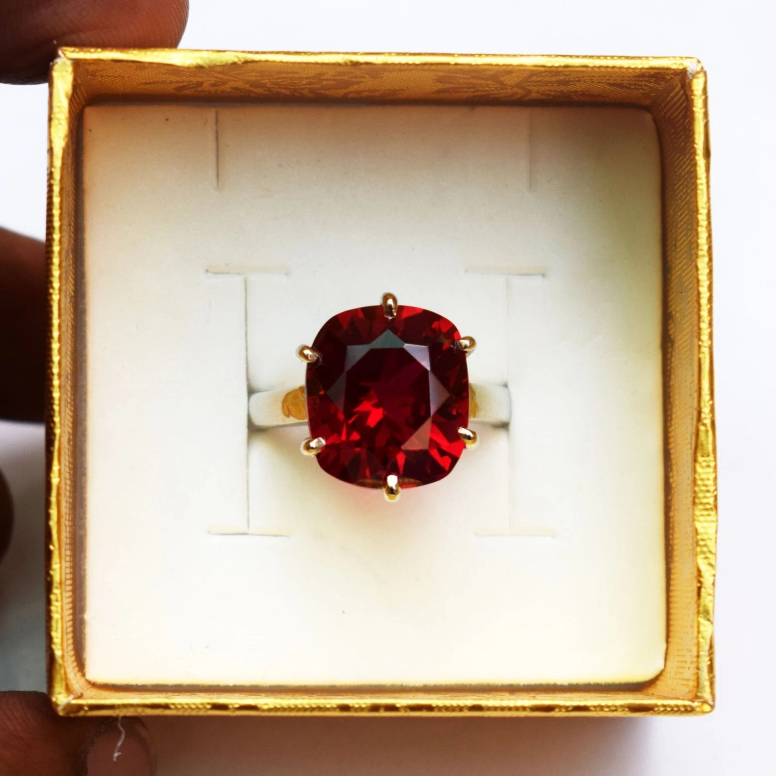 8 CTS Natural Red Ruby Ring Solid 925 Sterling Silver Handmade Jewellery House