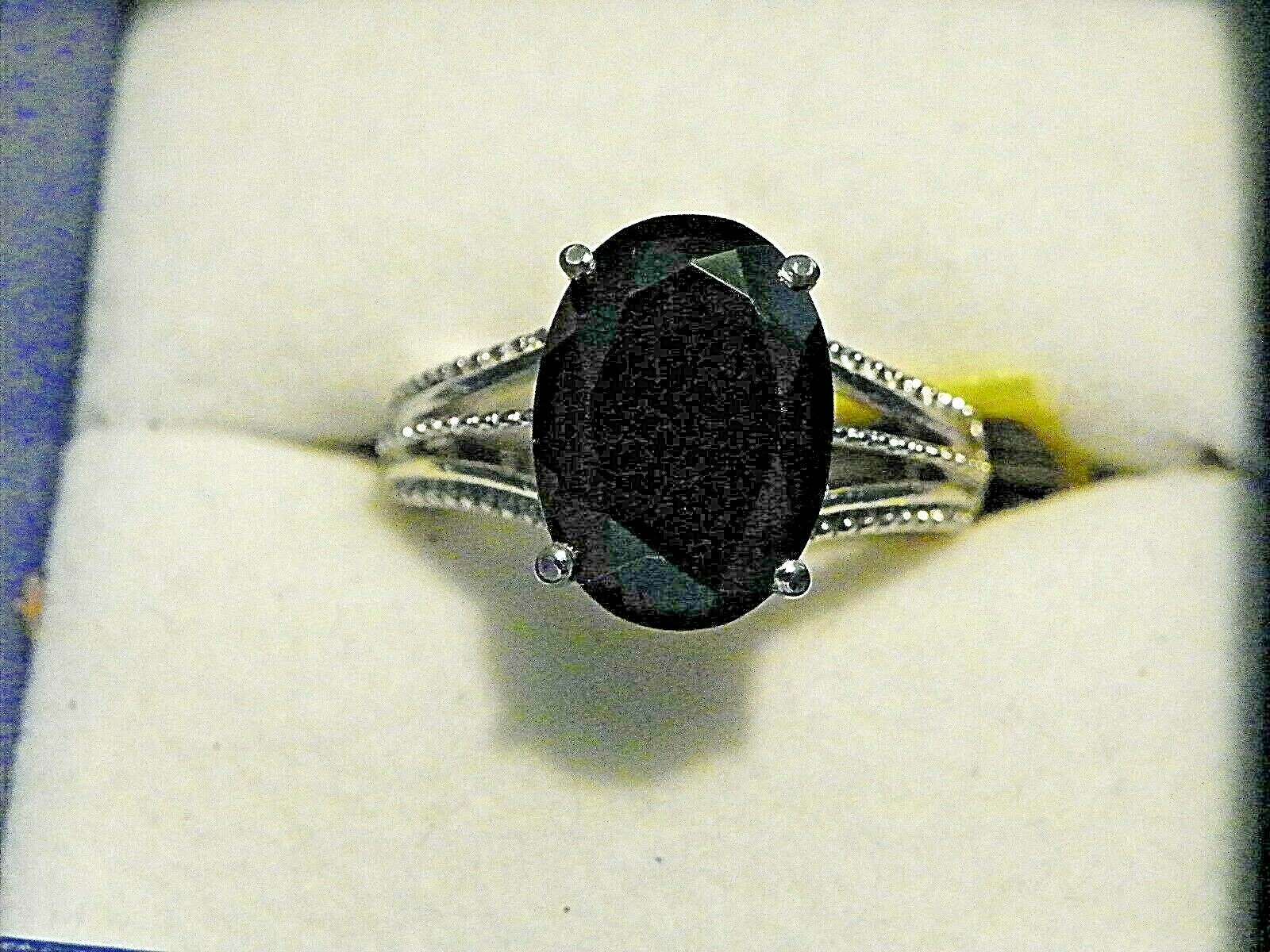 Thai Black Spinel (7ct) set in 316L Surgical Stainless Steel setting size 7