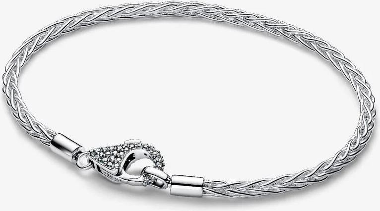 Pandora Pavé Clasp Foxtail Chain Charm Bracelet 594462C01 Women’s Bracelet