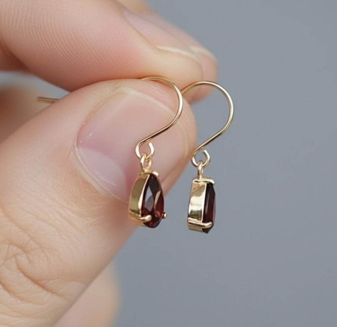 4.00Ct Oval Cut Red Garnet Diamond Drop/Dangle Earrings 14K Yellow Gold plated