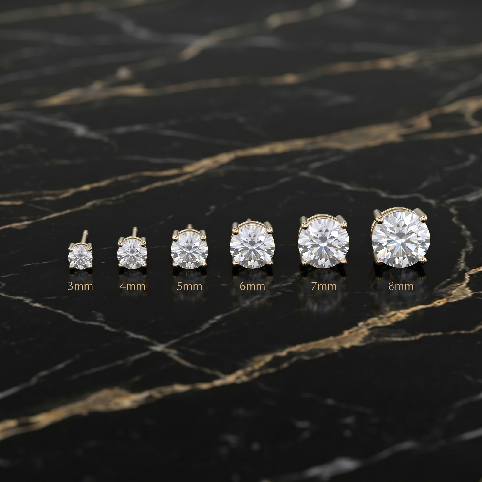 Moissanite Stud Earrings 14k over 925 Sterling Silver Earrings Gra Certified
