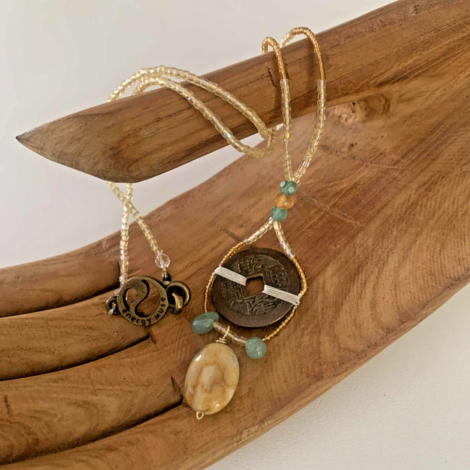 Energy Muse Exquisite Mini Beads “CRAZY LACE AGATE” Necklace 17″ BALANCE-HEALING