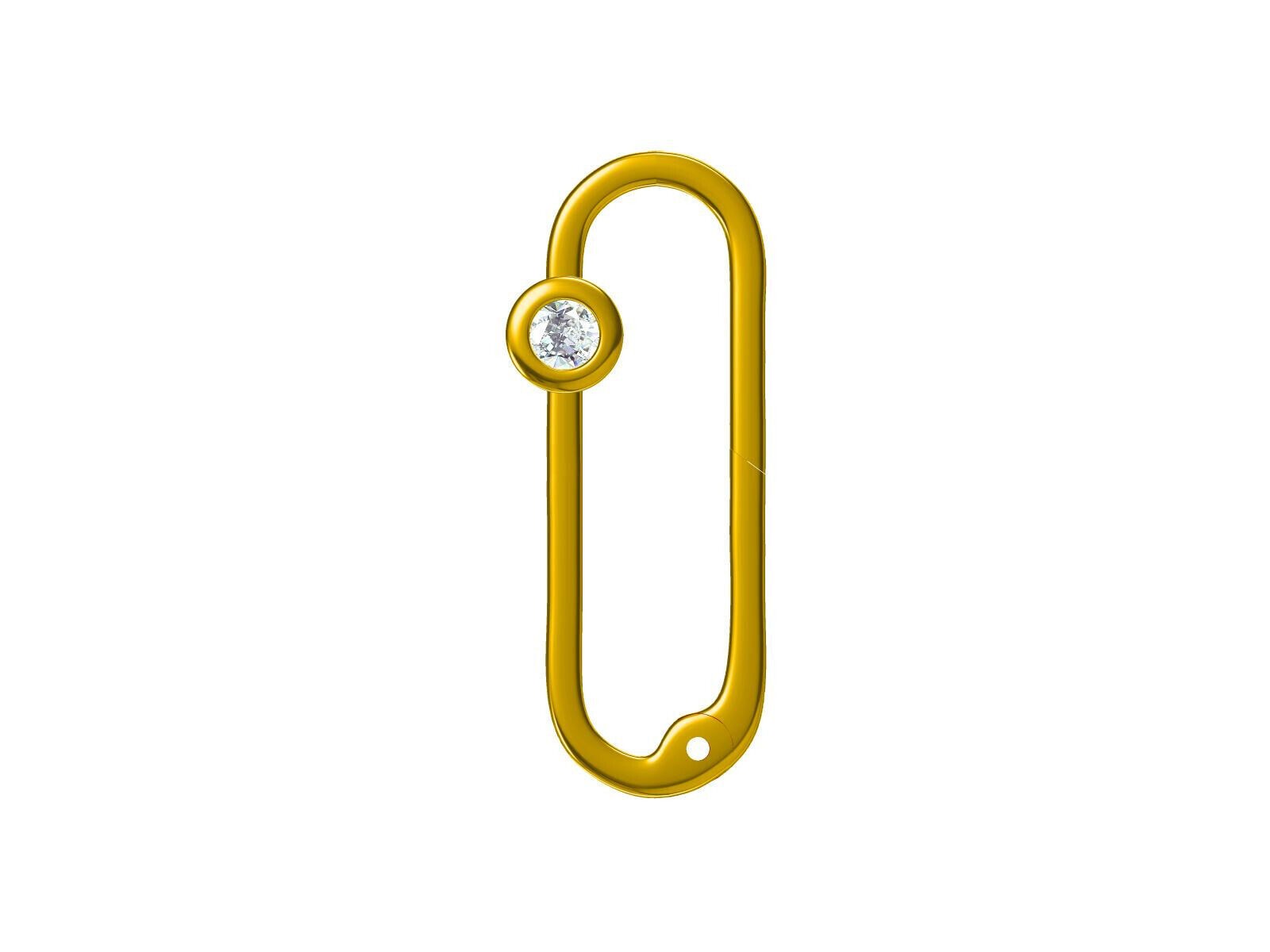 Moissanite Enhancer Charm Connector Push Lock Hinged Pendant Holder 14K Gold