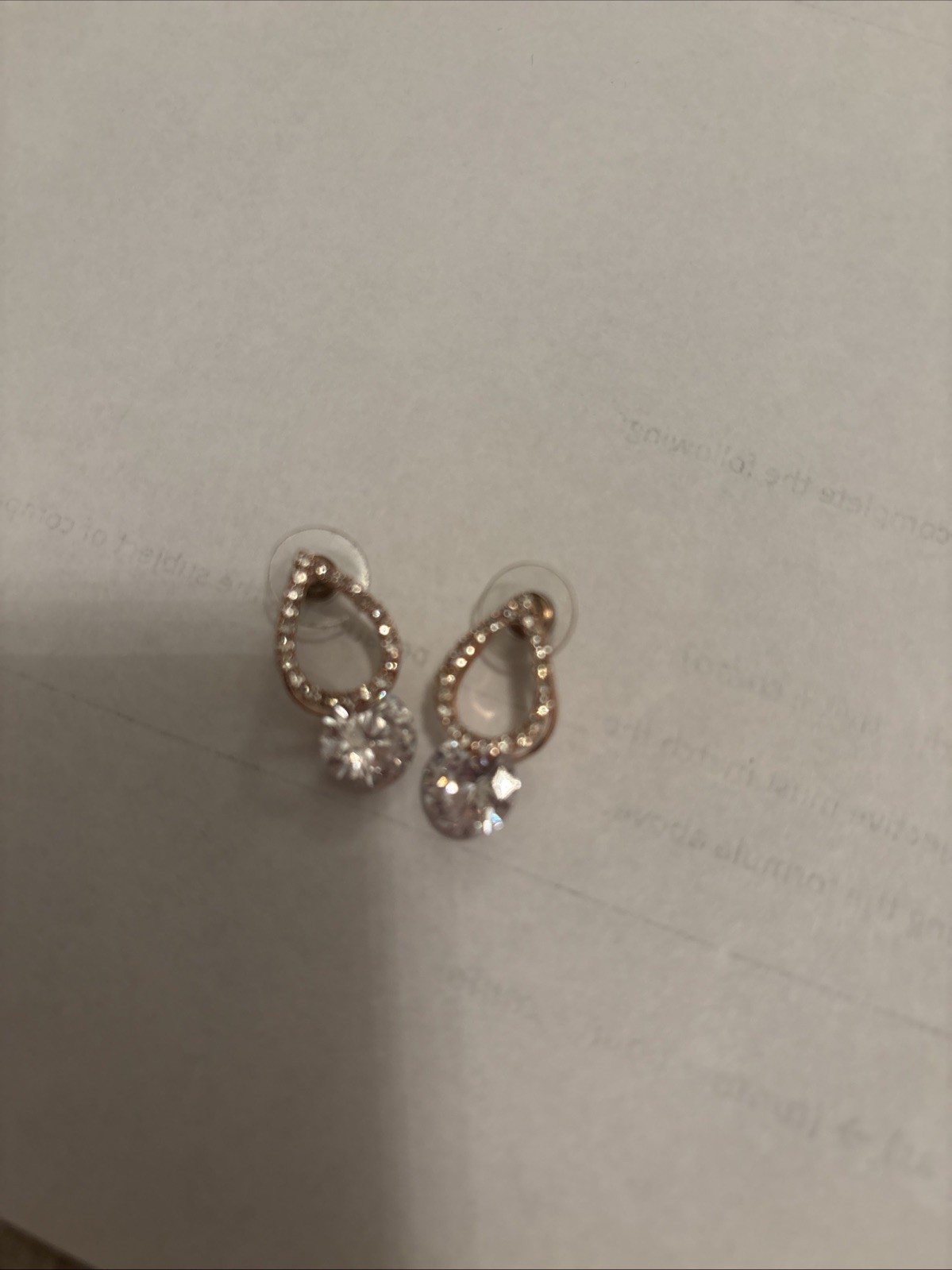 Rose Gold And Diamond Drop Earrings Flat Back Stud Original Price$15FromJ.Crew ￼