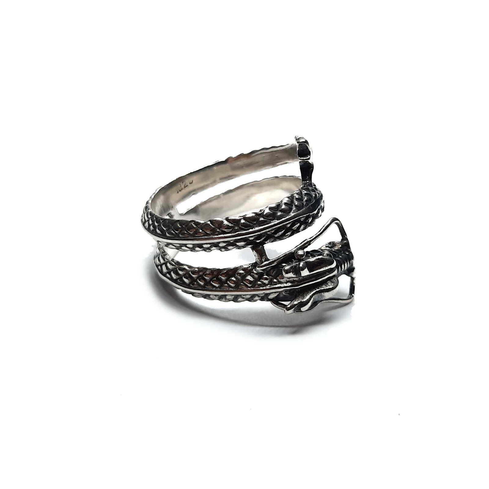 925 Silver Dragon Wrap Design Ring – Handmade Solid Mens Ring Nickel Free
