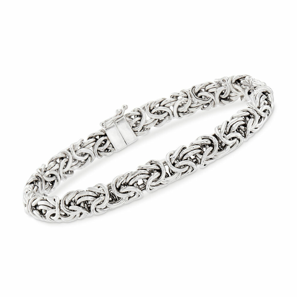 Byzantine Bracelet with Magnetic Clasp Anti-Tarnish Real 925 Sterling Silver