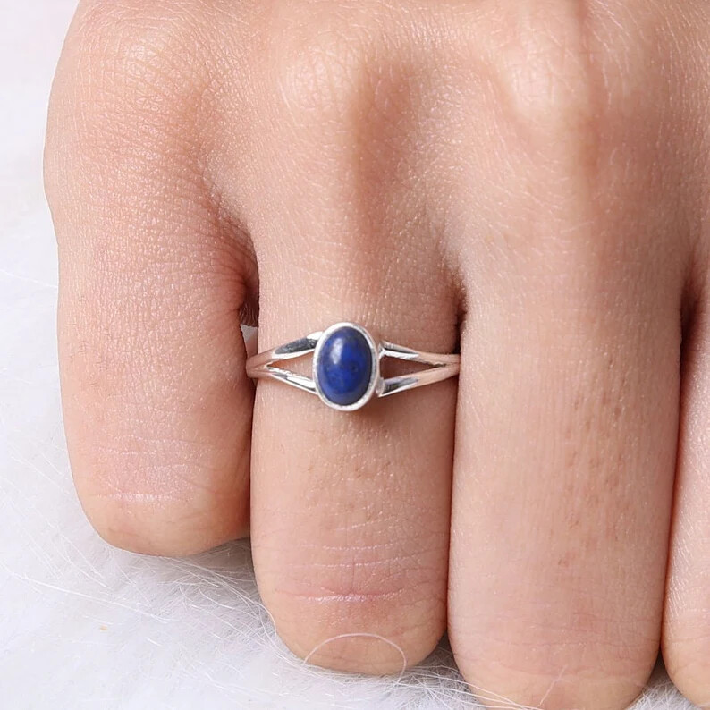 Lapis Lazuli Ring 925 Sterling Silver Band & Statement Handmade Ring All size