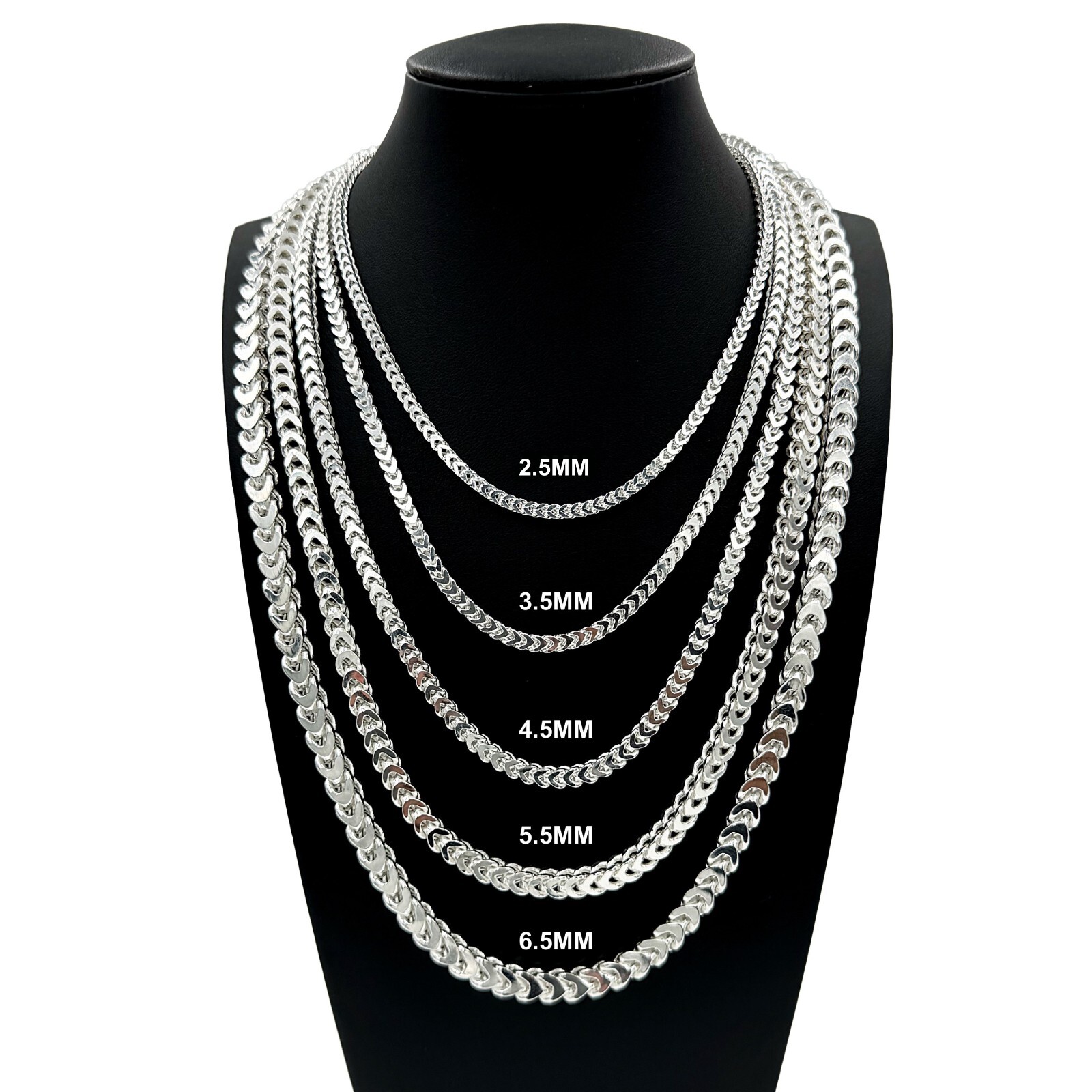 Real SOLID 925 Sterling Silver FRANCO BOX LINK CHAIN Necklace or Bracelet UNISEX