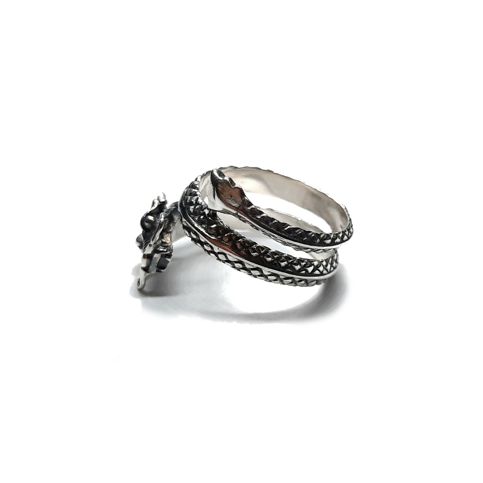 925 Silver Dragon Wrap Design Ring – Handmade Solid Mens Ring Nickel Free
