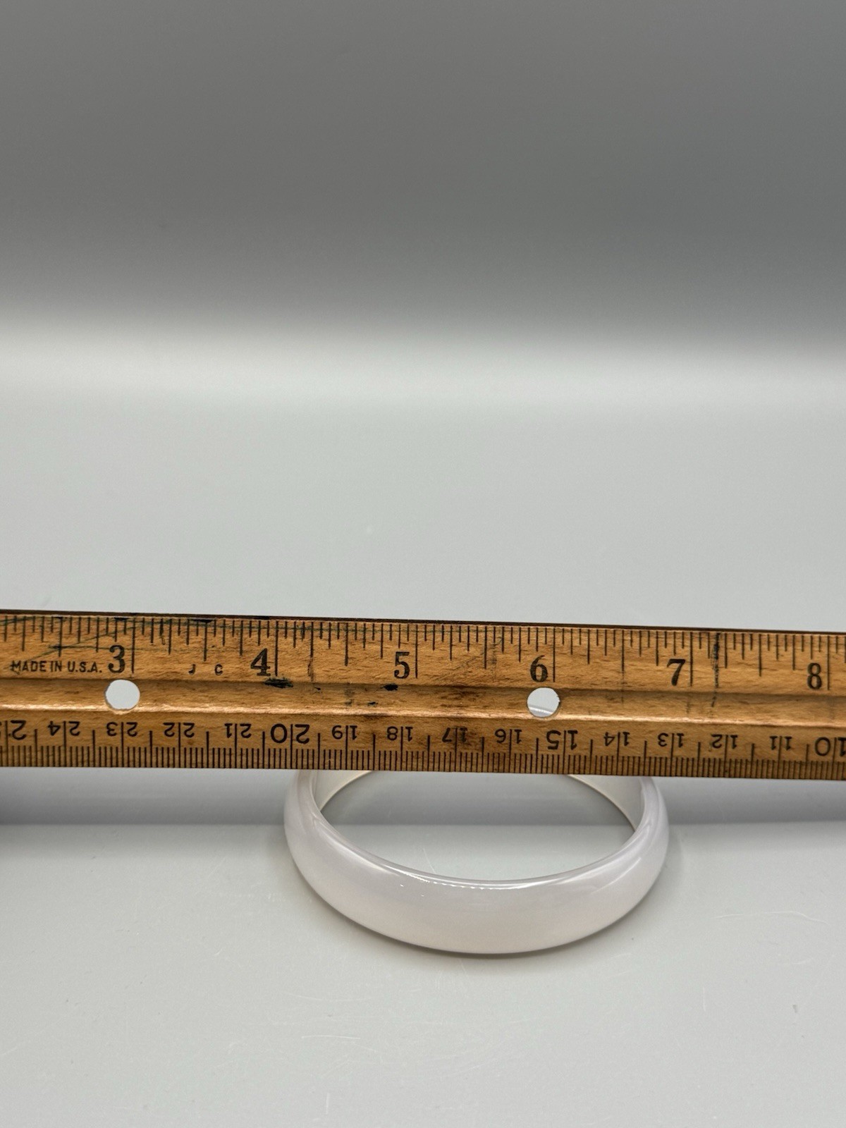 Icy Translucent Lavender White Natural Stone Bangle Bracelet 60mm 9mm