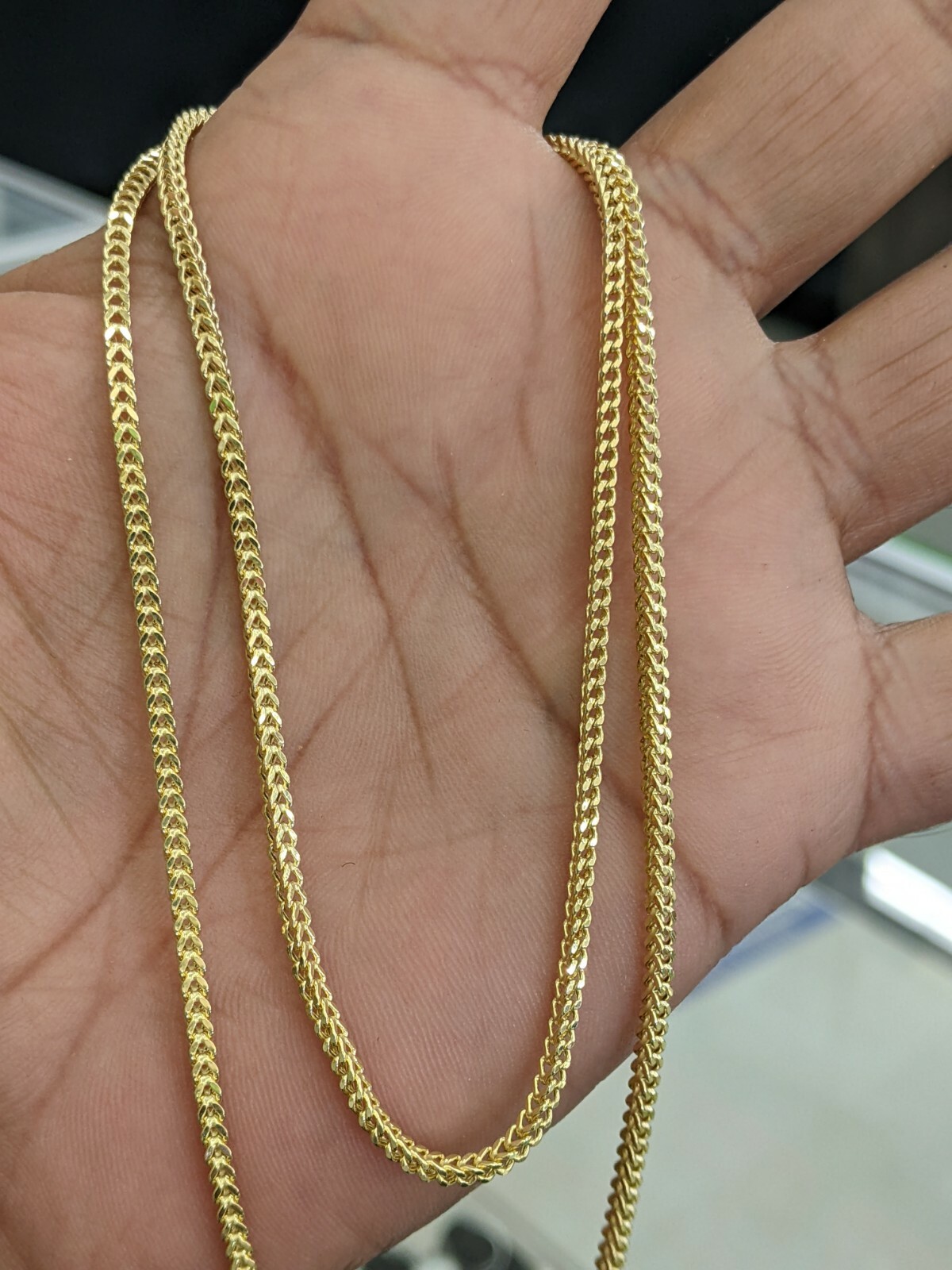 10kt Real Gold Franco Chain 2mm 24 Inch for men and women