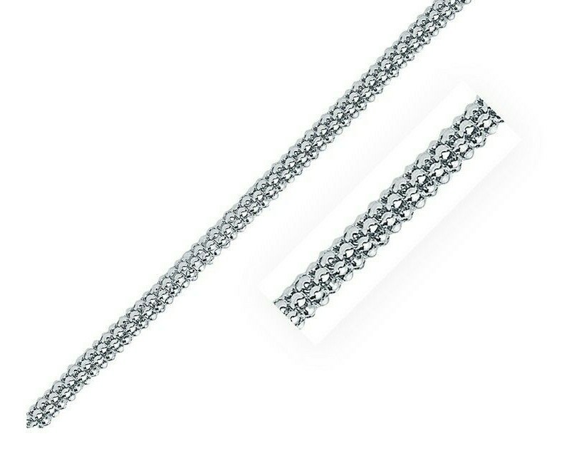 ITALY 925 SOLID Sterling Silver 1.8mm Popcorn Chain Necklace or Bracelet