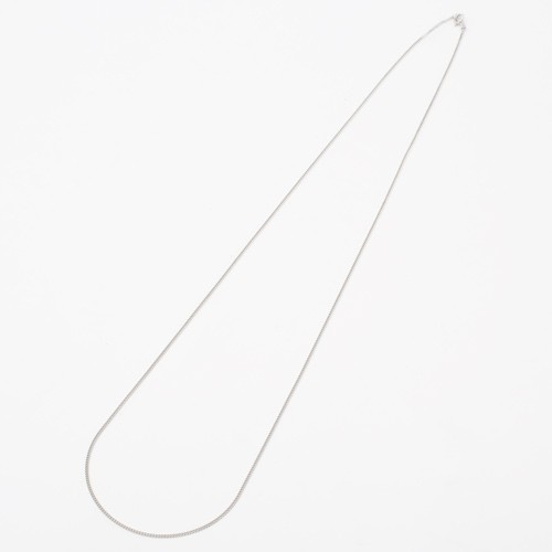 Pt850 Solid Platinum 4.3g 1.2mm 2-Sided Curb Link Chain Necklace 23.5″ MIJapan