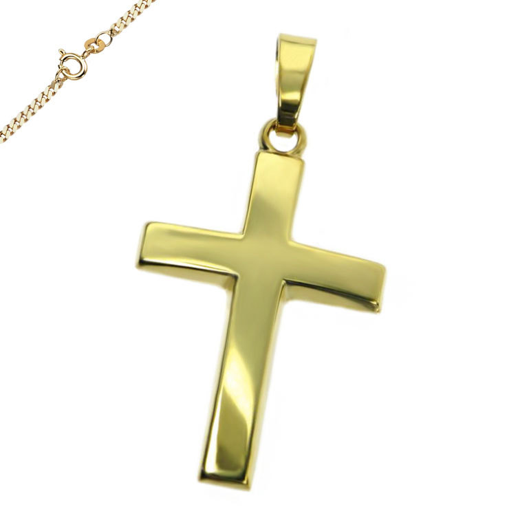 Pendant cross Charm 333 Gold Communion Confirmation Christening Also with Chain