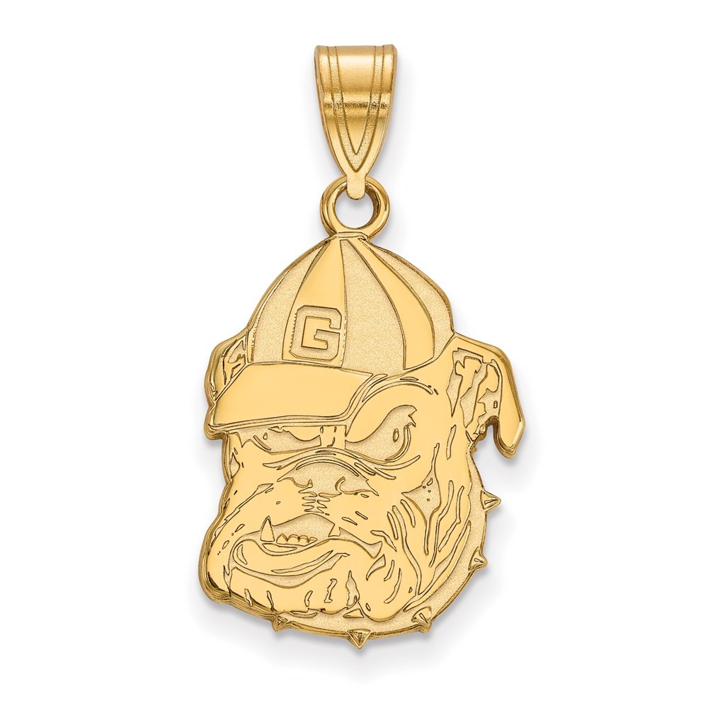 Sterling Silver Gold-plated University of Georgia Bulldog Large Pendant