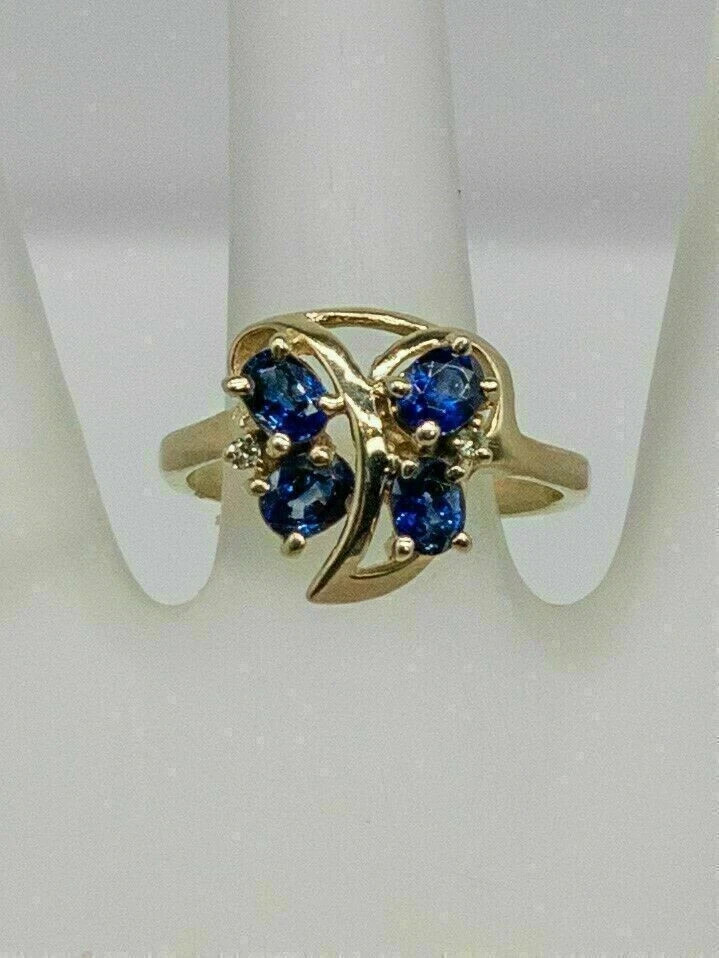2 Ct Lab Created Sapphire & Diamond 14K Yellow Gold Finish Designer Wedding Rin