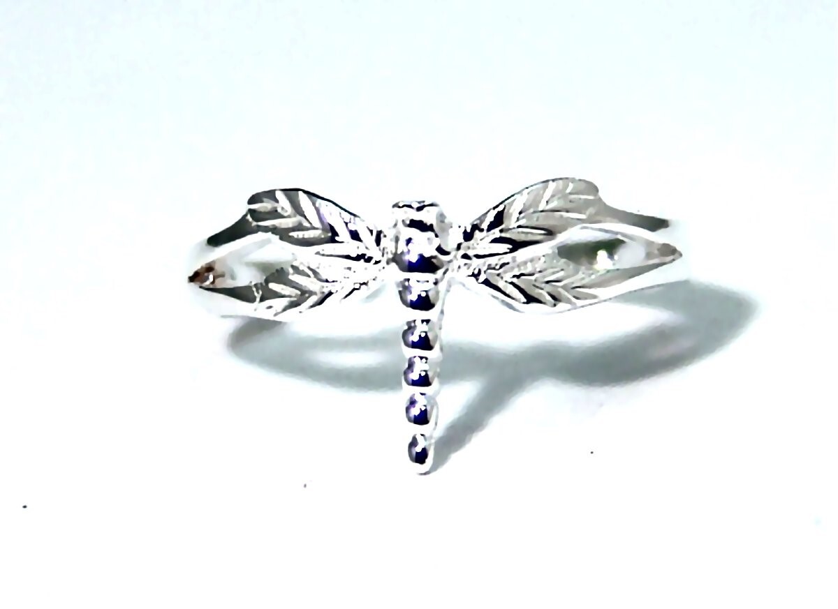 Sterling Silver Dragonfly Toe Ring Dainty