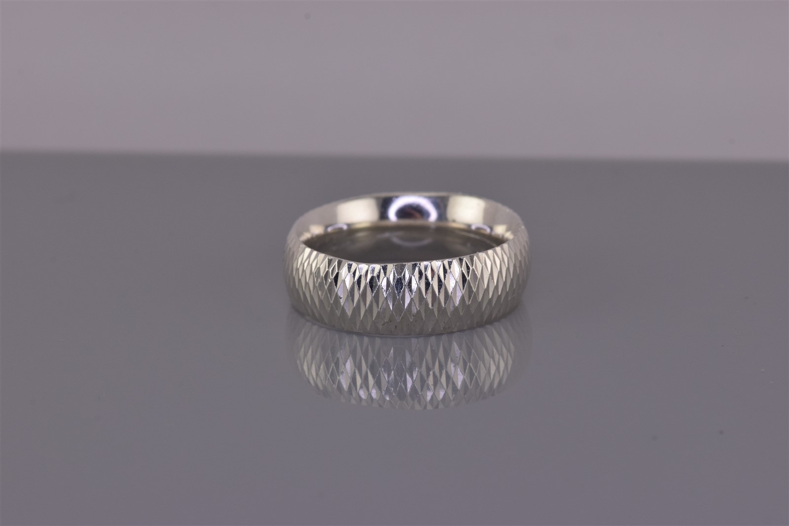 AR Sterling Silver 7mm Textured Comfort Fit Solid Band Ring Turkey 925 Sz: 8