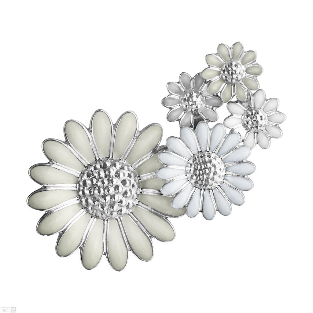 Georg Jensen / Stine Goya. DAISY Ear Cuff, Single LEFT. Sterling Silver & White