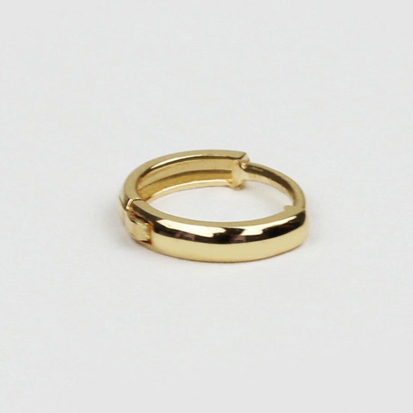 14k Solid Gold Hoop Earring, Minimalist Simple Earring, Gift for Her